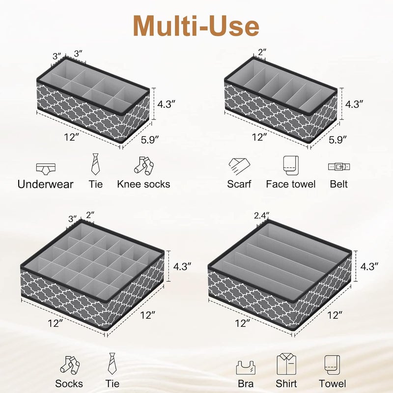 StorMiracle Organizer Divider, Foldable Closet Storage Organizer Basket, and Fabric Organization Bins for Clothes 6 Pack - Image 2